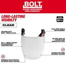 BOLT FULL FACE SHIELD - CLEAR DUAL COAT LENS COMPATIBLE WITH MILWAUKEE SAFETY HELMET NO BRIM 