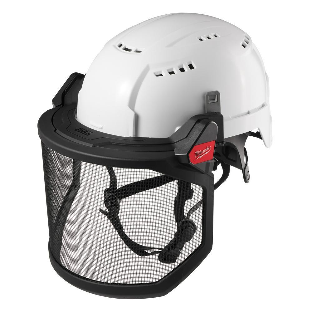 BOLT FULL FACE SHIELD - METAL MESH COMPATIBLE WITH MILWAUKEE SAFETY HELMETS & HARD HATS 