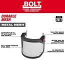 BOLT FULL FACE SHIELD - METAL MESH COMPATIBLE WITH MILWAUKEE SAFETY HELMETS & HARD HATS 