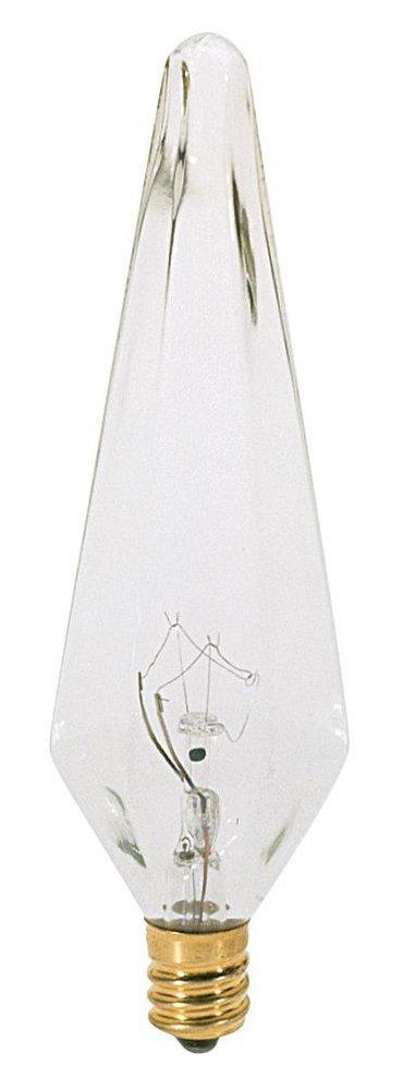 25 WATT HX10.5 INCANDESCENT CLEAR 1500 AVERAGE RATED HOURS 175 LUMENS CANDELABRA BASE 120 VOLT 2-CARD 