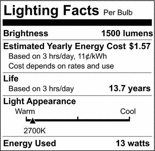13.5 WATT A19 LED 100 WATT REPLACEMENT SOFT WHITE MEDIUM BASE 2700K 120 VOLT 4-PACK 