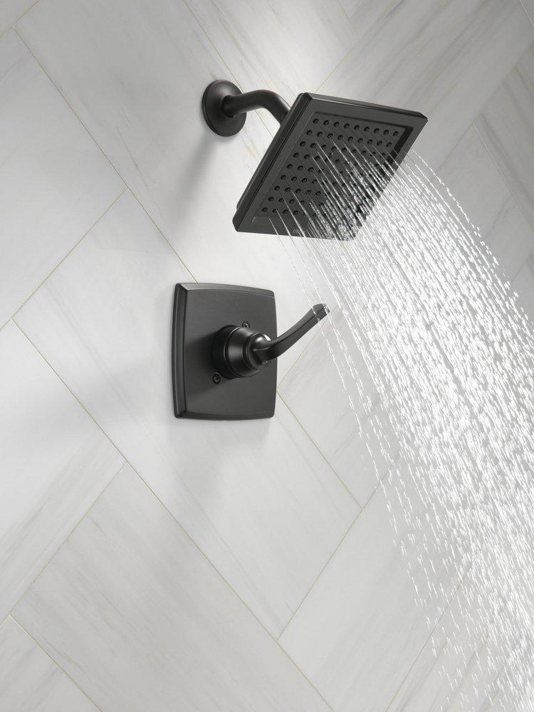 One Handle Single Function Shower Faucet in Matte Black (Trim Only) 