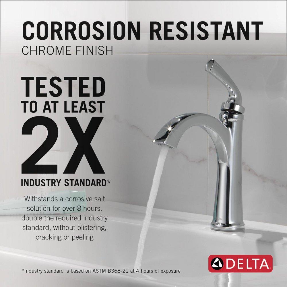 Single Handle Monoblock Bathroom Sink Faucet in Chrome 