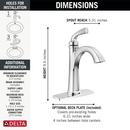 Single Handle Monoblock Bathroom Sink Faucet in Chrome 