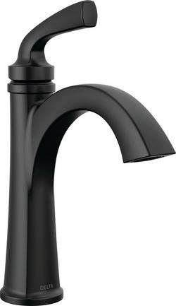 Single Handle Monoblock Bathroom Sink Faucet in Matte Black