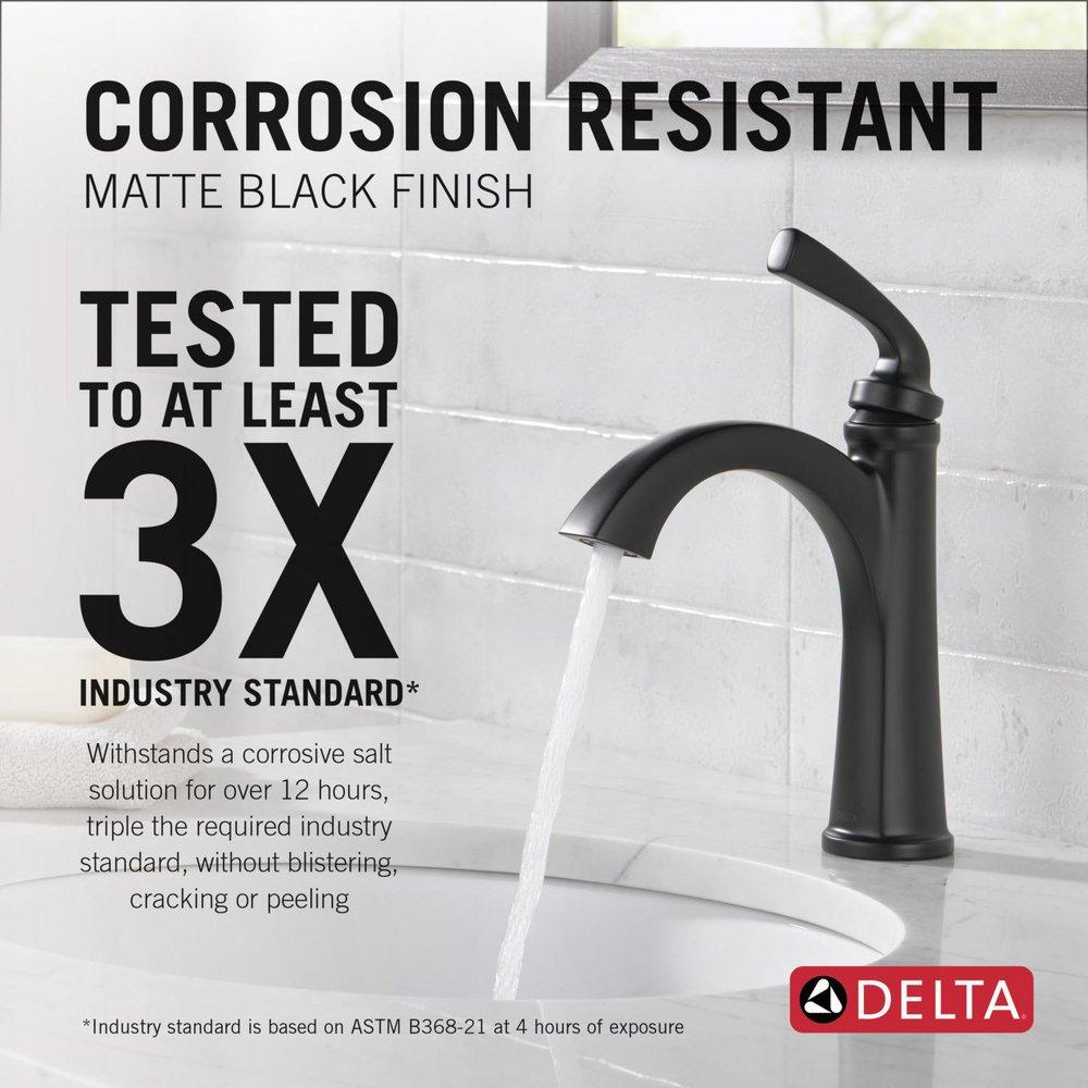 Delta Faucet Matte Black Single Handle Monoblock Bathroom Sink Faucet 