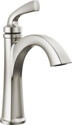 Single Handle Monoblock Bathroom Sink Faucet in SpotShield&reg; Brushed Nickel