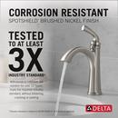Single Handle Monoblock Bathroom Sink Faucet in SpotShield&reg; Brushed Nickel 