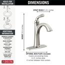 Delta Faucet SpotShield Brushed Nickel Single Handle Monoblock Bathroom Sink Faucet 