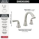 Delta Faucet SpotShield&reg; Brushed Nickel Two Handle Widespread Bathroom Sink Faucet 
