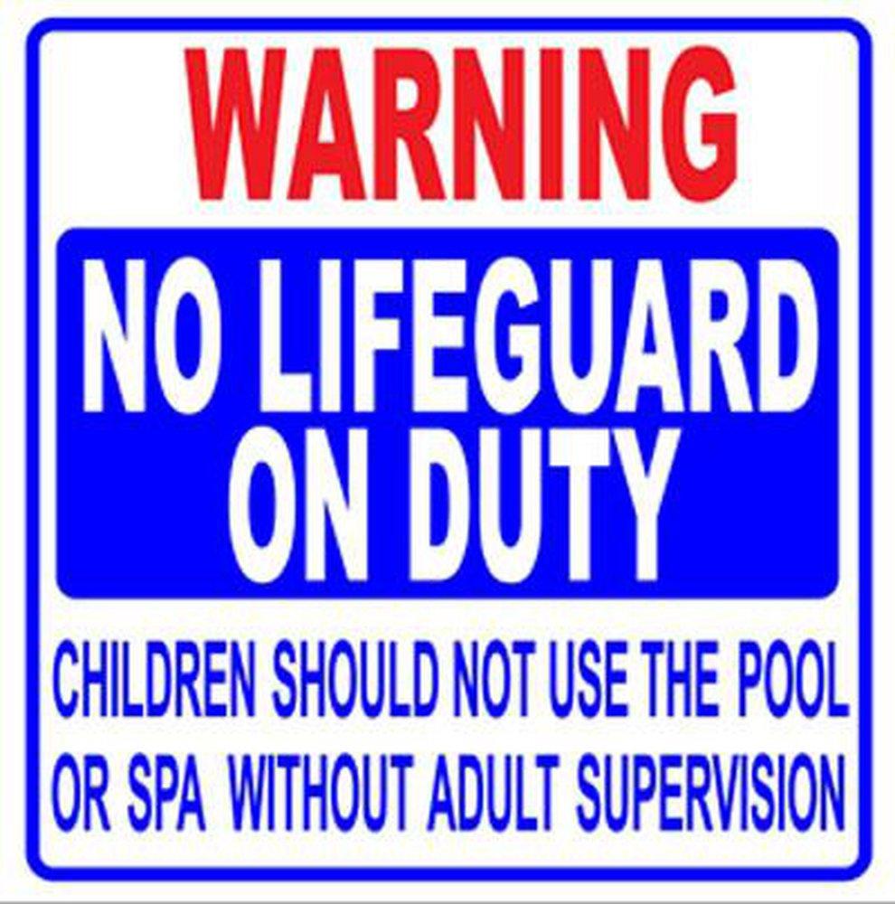 24 x 24 in.  Horizontal "Warning No Lifeguard On Duty" Sign 