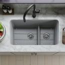 KOHLER Matte White 33-1/2 x 18-5/16 in. No-Hole Neoroc Double Bowl Undermount Kitchen Sink 