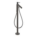 AXOR STARCK FREESTANDING TUB FILLER TRIM WITH LEVER HANDLE AND 1.75 GPM HANDSHOWER IN BRUSHED BLACK CHROME 