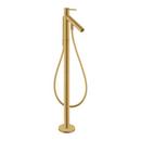 AXOR STARCK FREESTANDING TUB FILLER TRIM WITH 1.75 GPM HANDSHOWER IN BRUSHED GOLD OPTIC 
