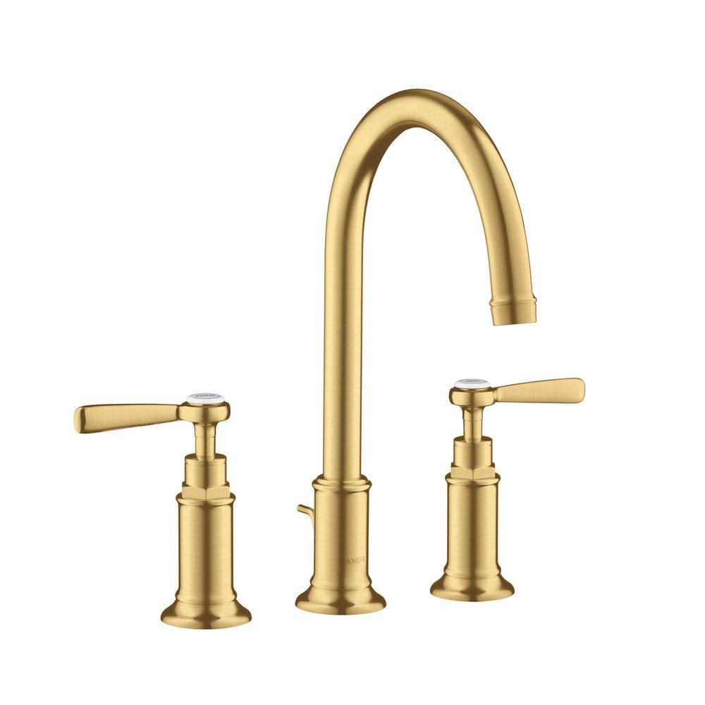 Two Handle Widespread Bathroom Sink Faucet in Brushed Gold Optic 