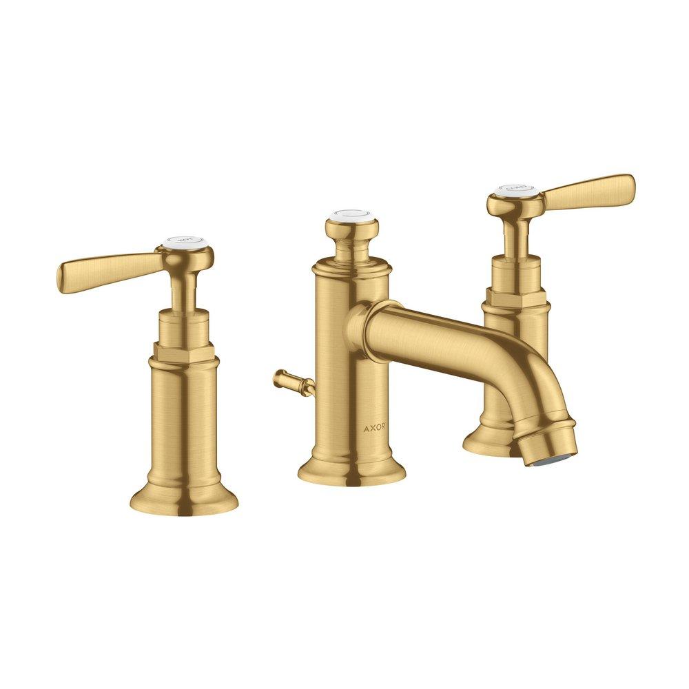 Two Handle Widespread Bathroom Sink Faucet in Brushed Gold Optic 