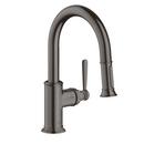 AXOR MONTREUX PREP KITCHEN FAUCET 2-SPRAY PULL-DOWN 1.75 GPM IN BRUSHED BLACK CHROME 