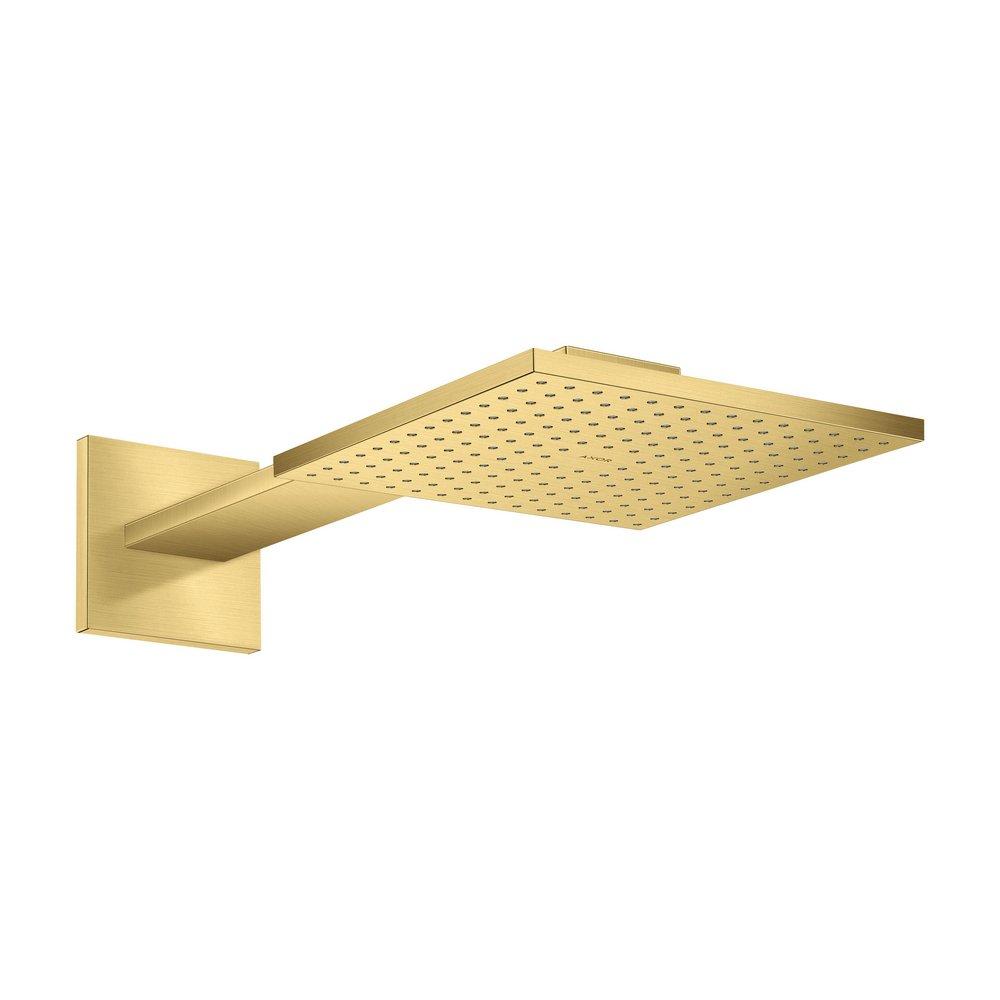 AXOR SHOWERSOLUTIONS SHOWERHEAD 250 SQUARE 2- JET WITH SHOWERARM TRIM 2.5 GPM IN BRUSHED GOLD OPTIC 