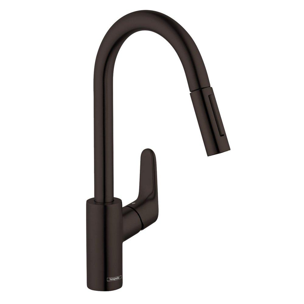 FOCUS HIGHARC KITCHEN FAUCET 2-SPRAY PULL-DOWN 1.75 GPM IN MATTE BLACK 