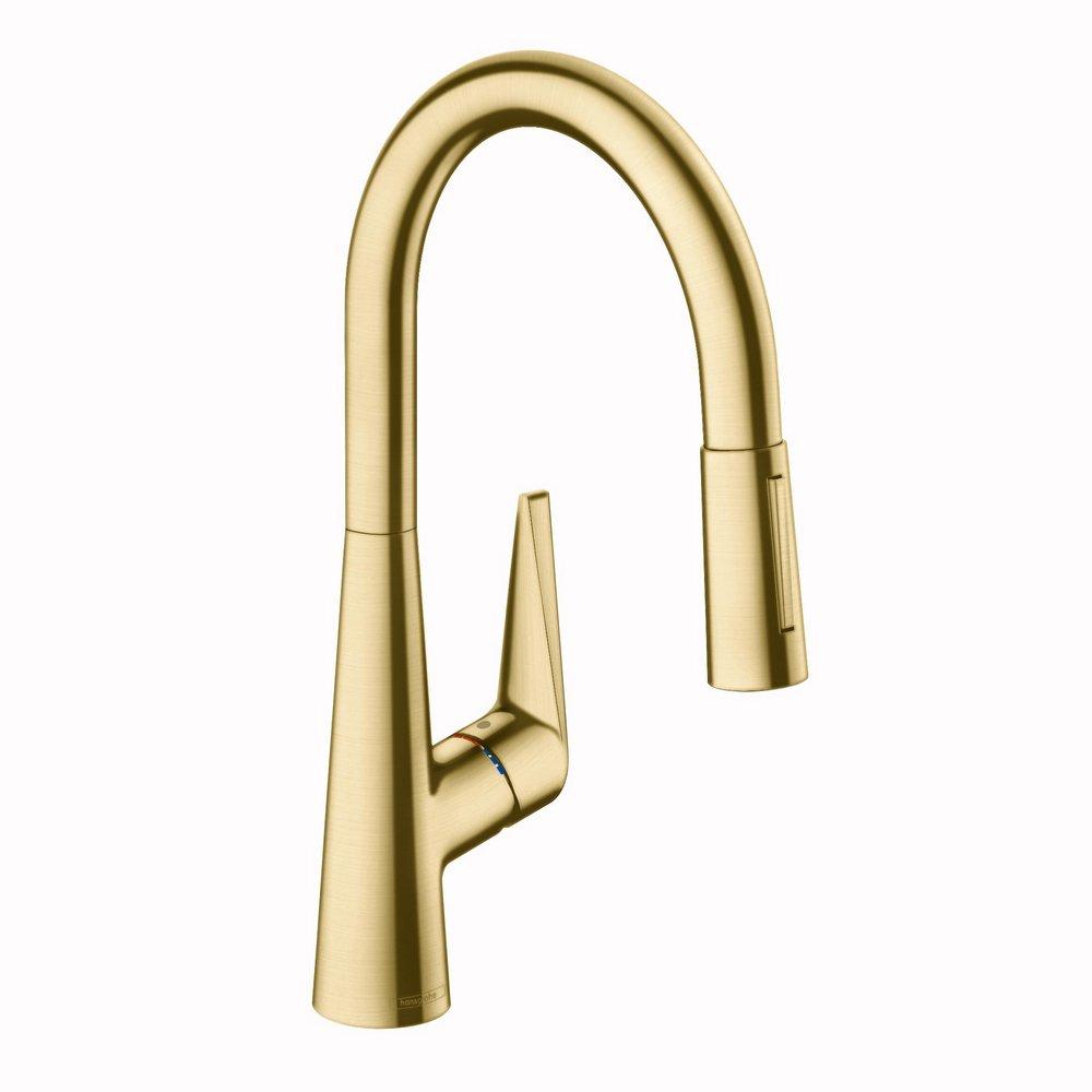 TALIS S HIGHARC KITCHEN FAUCET 2-SPRAY PULL-DOWN 1.75 GPM IN BRUSHED GOLD OPTIC 