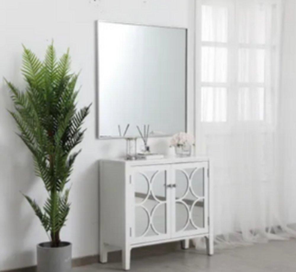 Elegant Lighting Silver 1 x 36 in. Beveled Edge Square Framed Mirror in Silver 