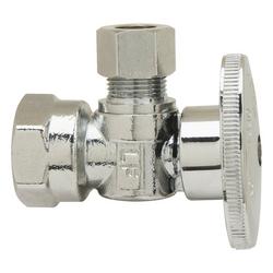 1/2 x 3/8 in. Female x Compression Quarter Turn Angle Supply Stop Valve in Chrome