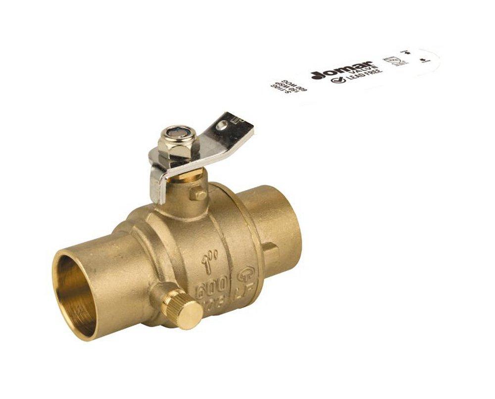 Jomar&reg;Valve Brass Full Port Solder 600# Ball Valve 