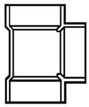 6 Vent Tee, DWV PVC,HxHxH 