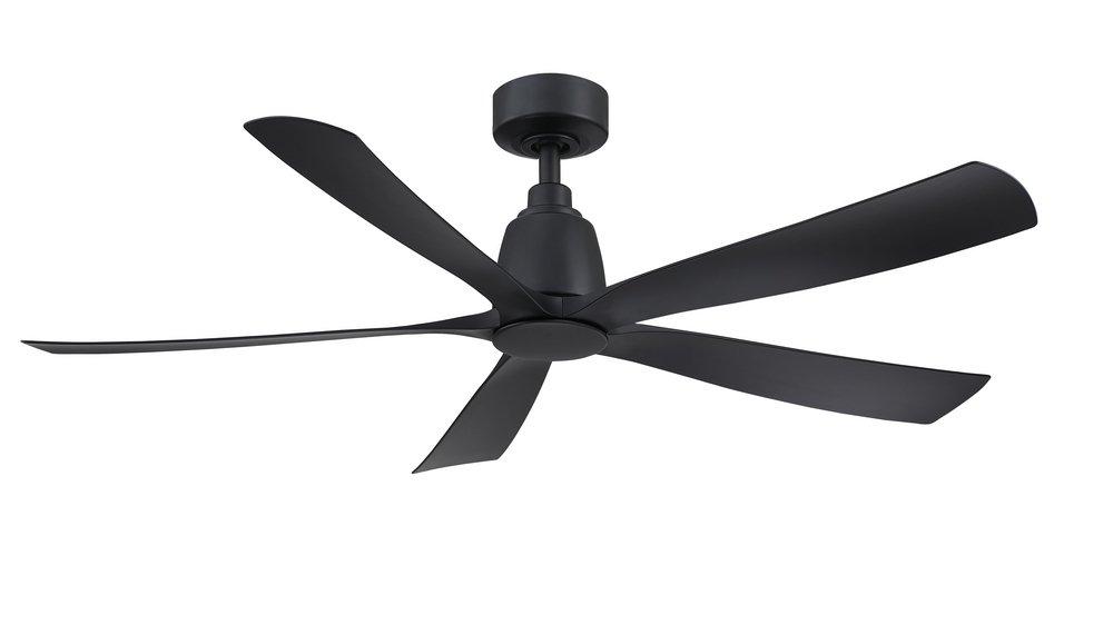 KUTE5 52 INCH INDOOR/OUTDOOR CEILING FAN WITH BLACK BLADES - BLACK 