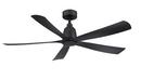 KUTE5 52 INCH INDOOR/OUTDOOR CEILING FAN WITH BLACK BLADES - BLACK 