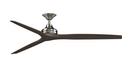 SPITFIRE DC 72 INCH INDOOR/OUTDOOR CEILING FAN DC MOTOR WITH DARK WALNUT BLADES - BRUSHED NICKEL 
