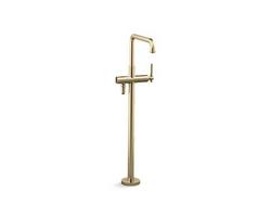 Single Handle Lever Floor Mount Filler in Brushed French Gold