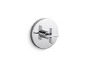 ONE THERMOSTATIC TRIM CROSS HANDLE BRUSHED FRENCH GOLD FINISH 