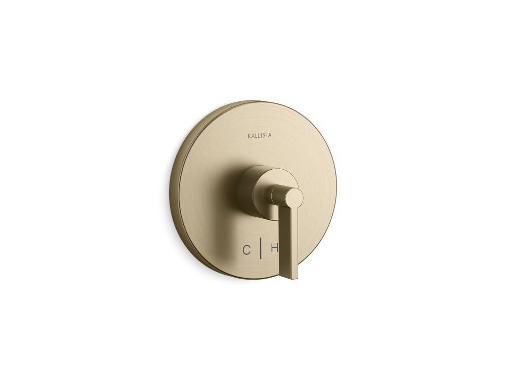 ONE THERMOSTATIC TRIM LEVER HANDLE BRUSHED FRENCH GOLD FINISH 