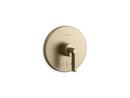ONE THERMOSTATIC TRIM LEVER HANDLE BRUSHED FRENCH GOLD FINISH 