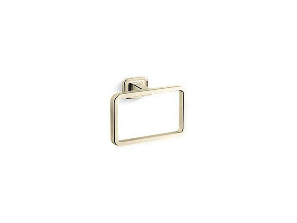 Kallista Brushed French Gold Rectangular Closed Towel Ring 