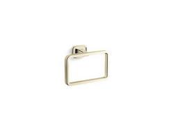 Rectangular Closed Towel Ring in Brushed French Gold