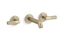 PINNA PALETTA WALL-MOUNT SINK FAUCET LEVER HANDLES BRUSHED FRENCH GOLD FINISH 