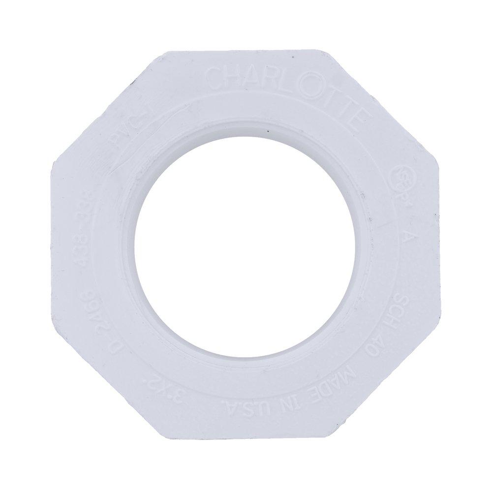 White PVC Schedule 40 Female Bushing 