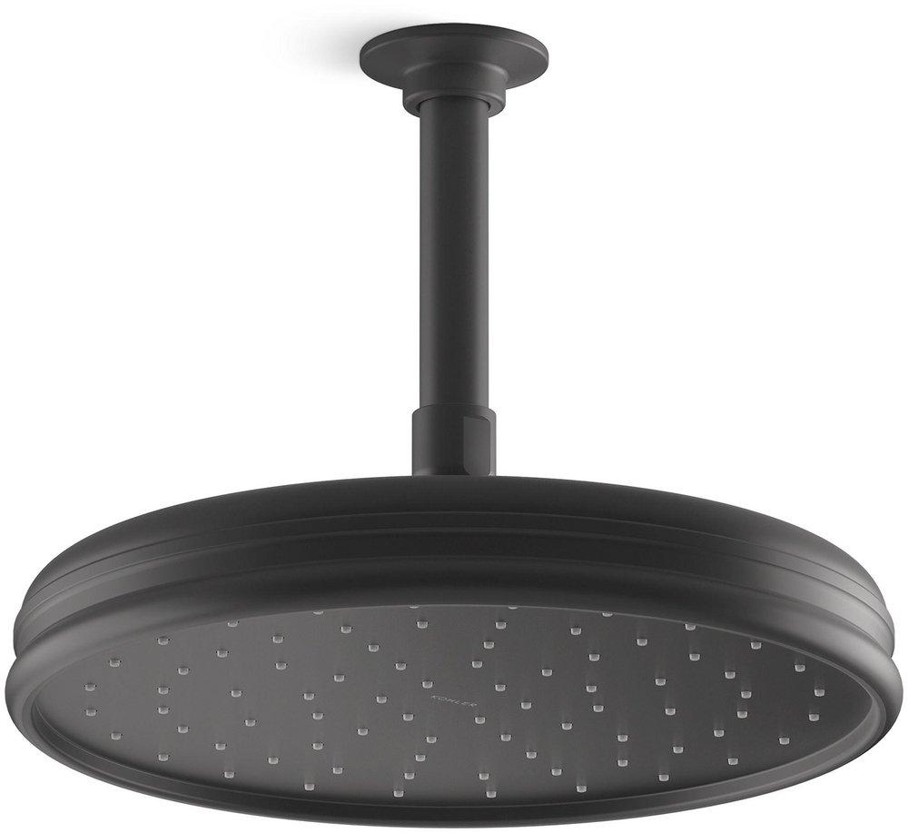 KOHLER Matte Black Single Function Showerhead 