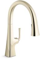 Single Handle Pull Down Kitchen Faucet in Vibrant® French Gold