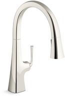 KOHLER Vibrant&reg; Polished Nickel Single Handle Pull Down Kitchen Faucet 