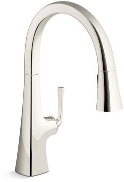 Single Handle Pull Down Kitchen Faucet in Vibrant&reg; Polished Nickel