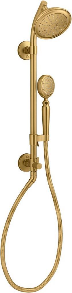 Shower System in Vibrant Brushed Moderne Brass