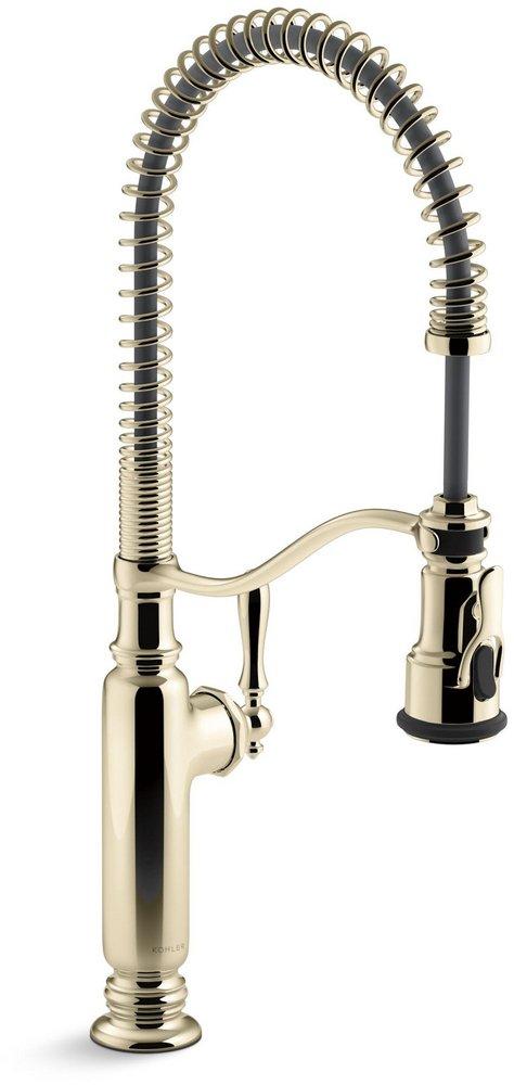 KOHLER Vibrant French Gold Single Handle Pull Down Kitchen Faucet 