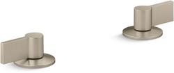 Lever Bathroom Faucet Handles in Vibrant Brushed Moderne Brass