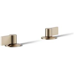Lever Bathroom Faucet Handles in Vibrant Brushed Moderne Brass