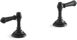 Widespread Bathroom Faucet Lever Handles in Matte Black