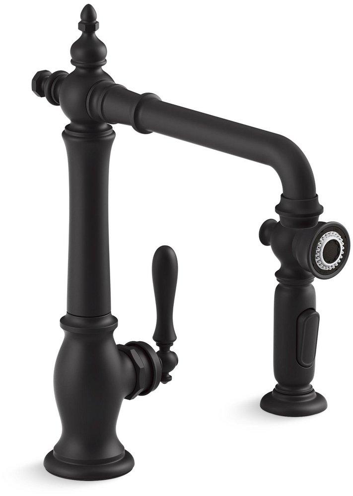 KOHLER Matte Black Single Handle Kitchen Faucet 
