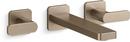 Two Handle Wall Mount Bathroom Sink Faucet in Vibrant® Brushed Bronze